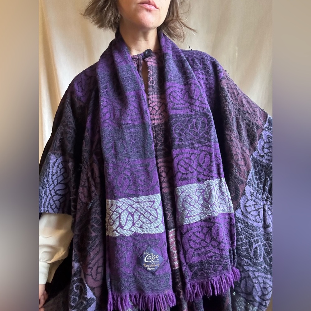 Vintage Irish Wool Blend Cape